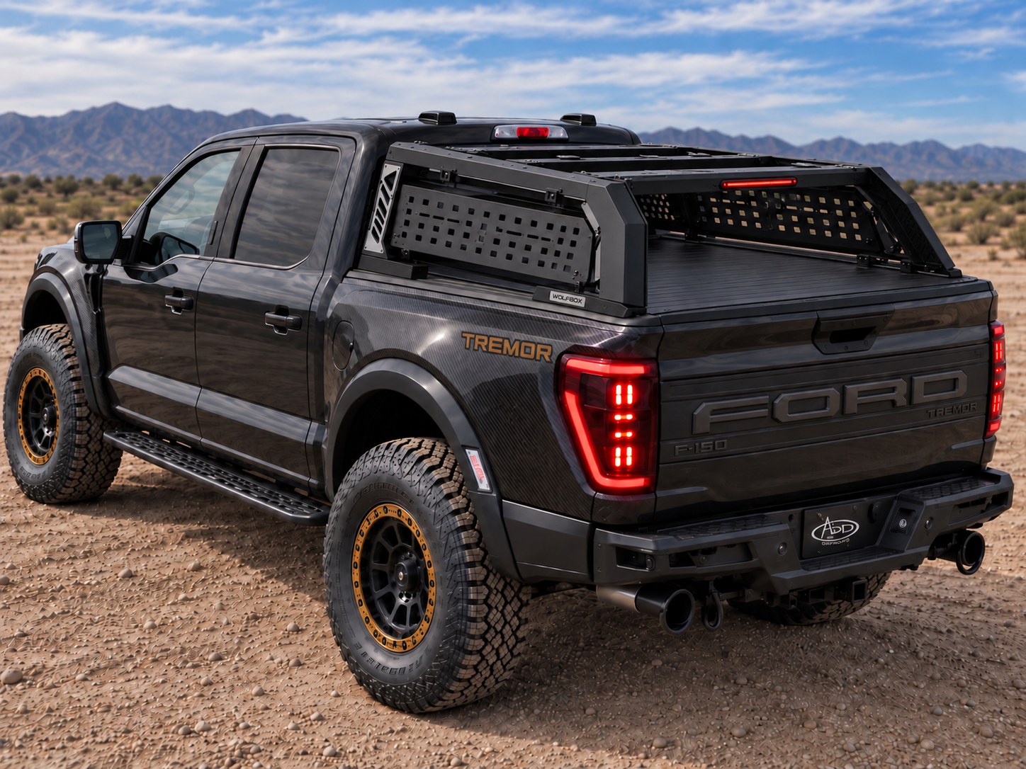 Rear concept with the WOLFBOX bed rack
