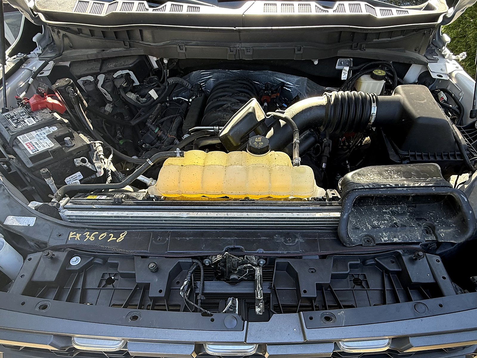 Ford (OEM, used) Front radiator / core-support component — In place, 14 Oct 2026.